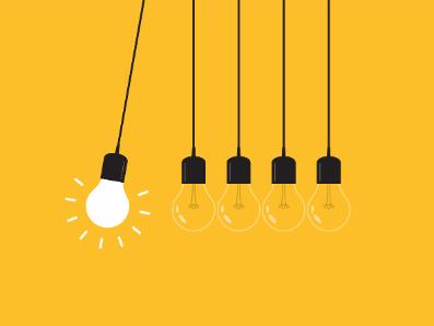 Newton's cradle with lightbulbs